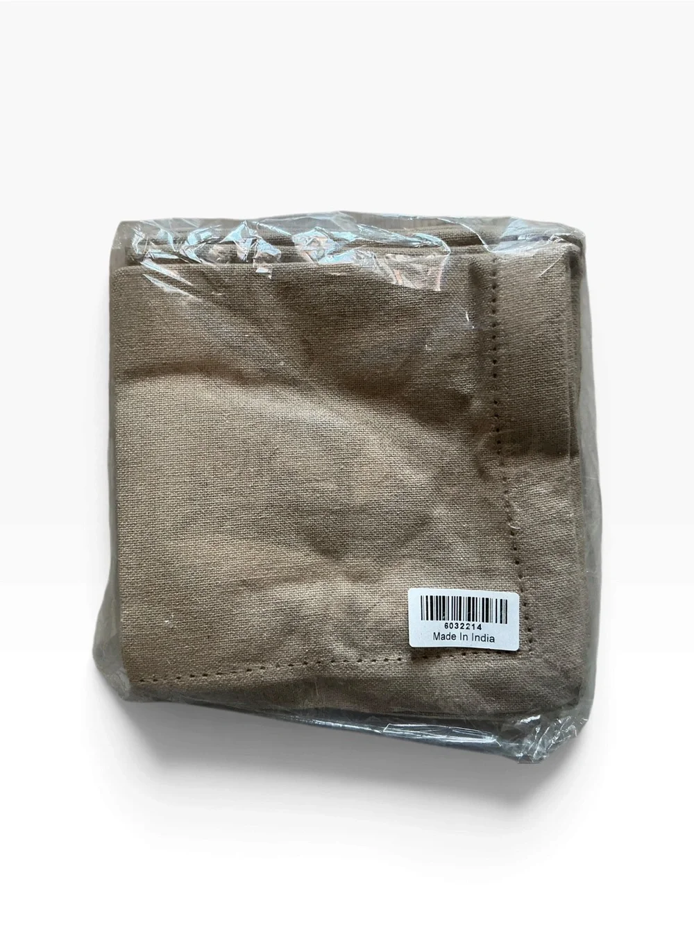 Taupe 100% cotton hemstitched napkins set of 12 16x16” Made in India